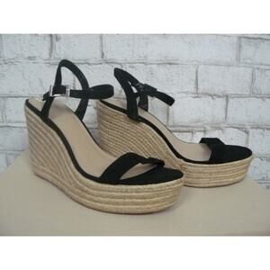 Charles by Charles David Black Espadrille Platform Sandals 10 NEW
